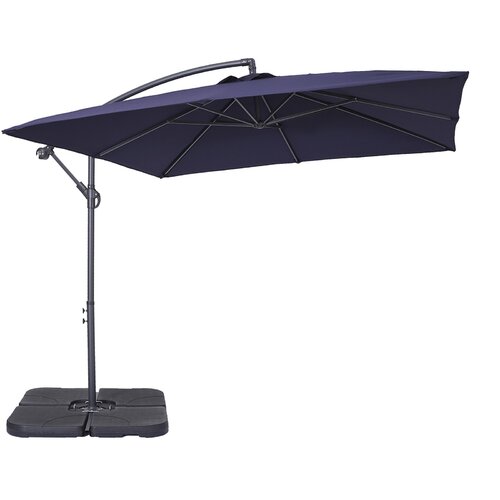 Brennan 98.4'' Cantilever Umbrella Square Patio Offset Umbrella with Weight Base